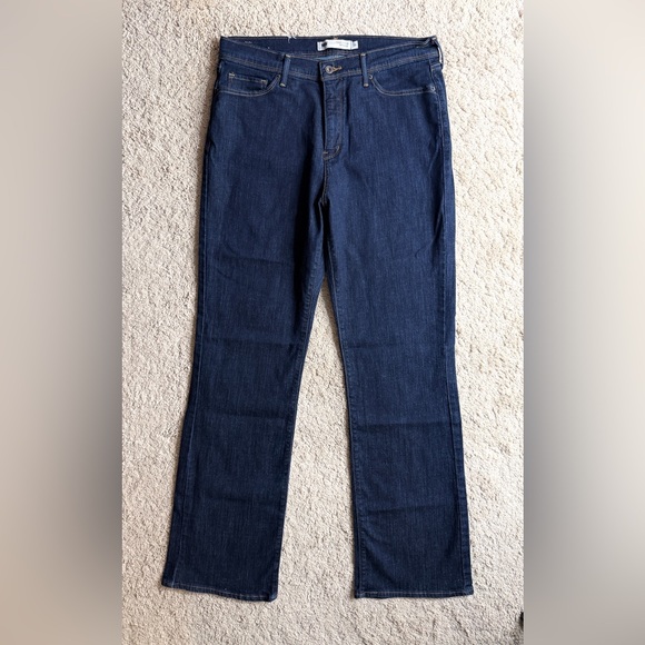 Womens Levis 512 Jeans Size 16 Perfectly Slimming High Rise Bootcut Dark Blue - Picture 7 of 7